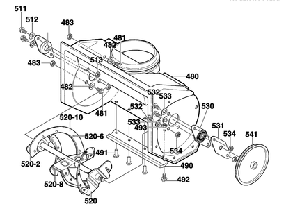 Auger Housing Diagram and Parts List for 621451X31C 2001 Briggs and Stratton Snow Blower
